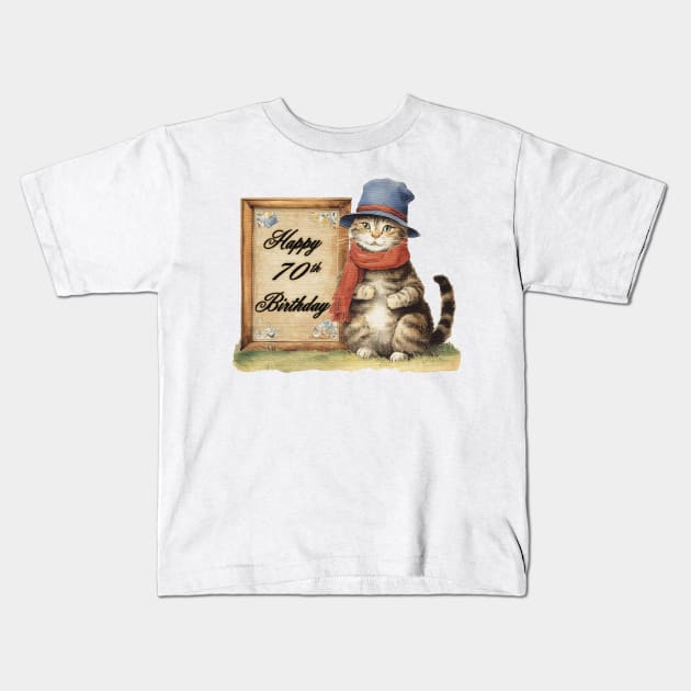 Happy 70th Birthday Kids T-Shirt by JnS Merch Store